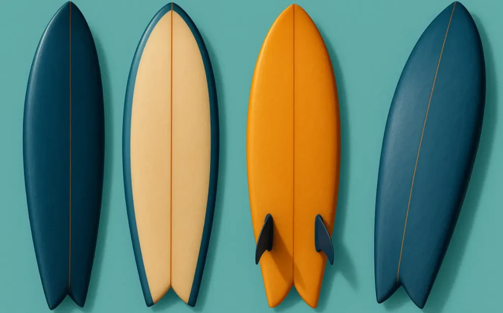 Retro Fish surfboards designed by Steve Lis.