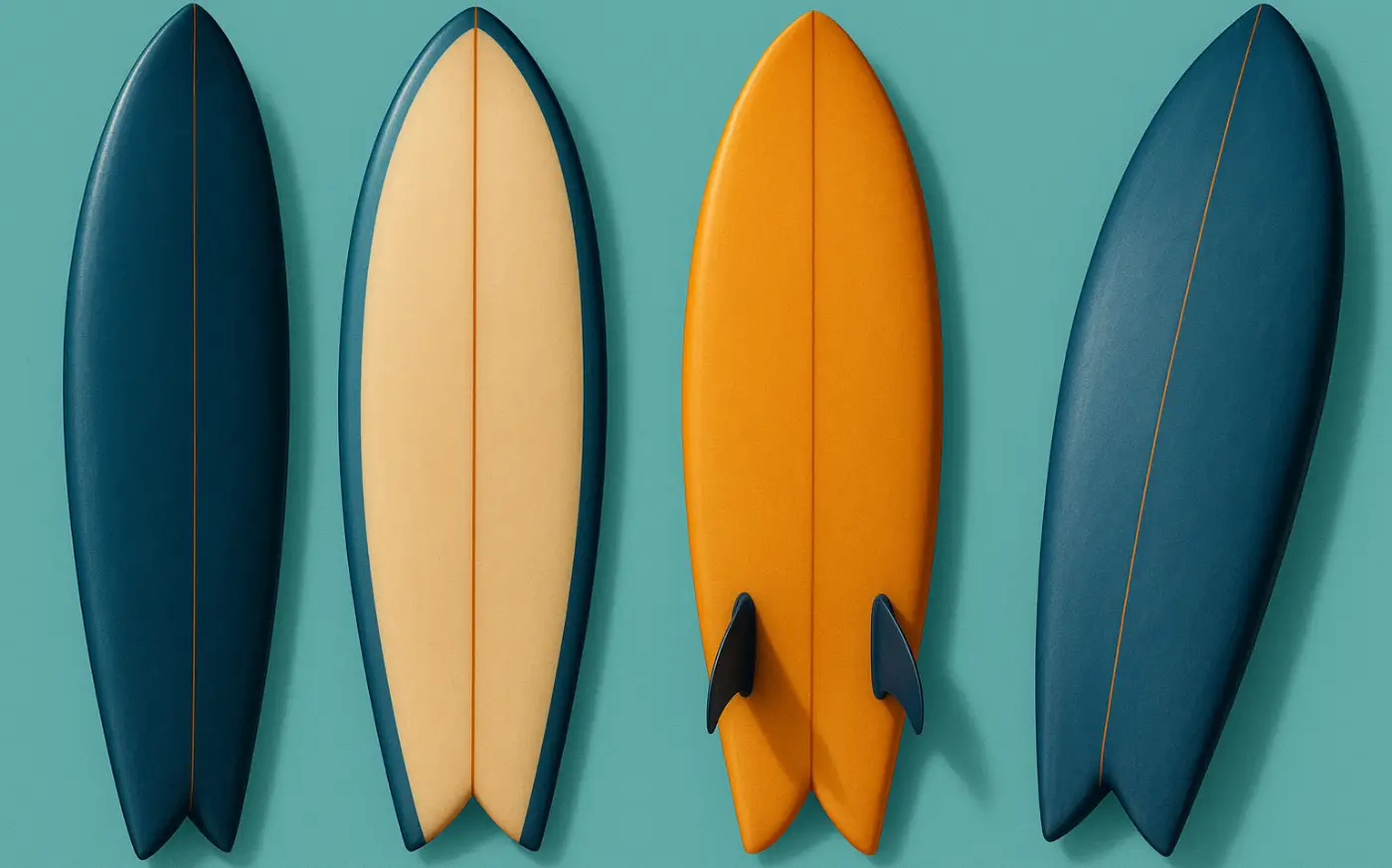 Retro Fish surfboards designed by Steve Lis.