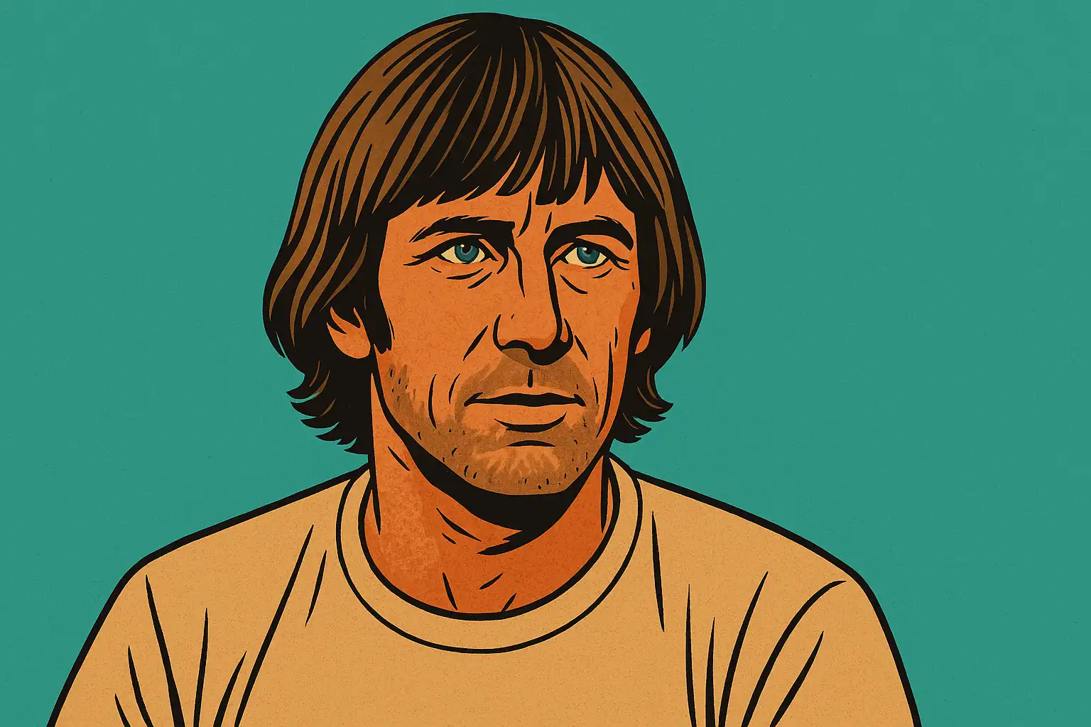 Illustrated portrait of George Green with torques background.