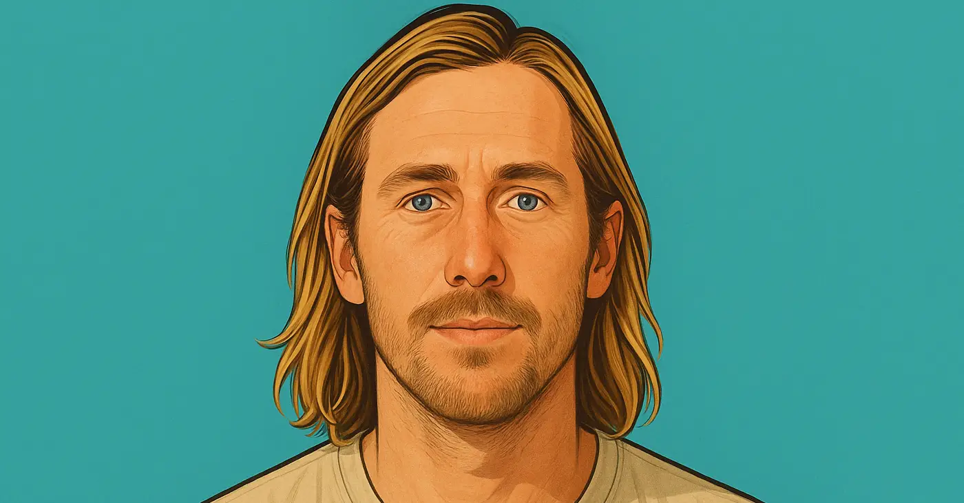 A portrait of shaper Ryan Burch.